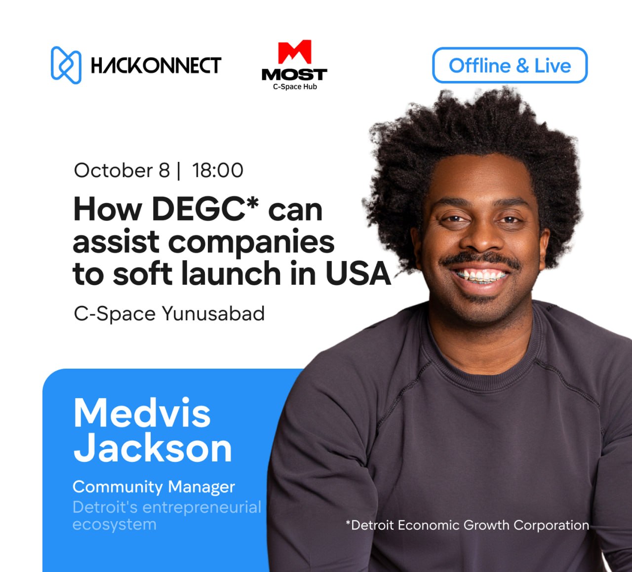 Medvis Jackson explains how DEGC helps companies soft-launch in the US at C-Space Yunusabad